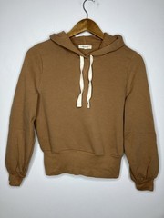 Madewell Women’s Size S Brown Cotton Blend Hooded Pullover Sweatshirt Cropped
