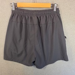 Unbranded Charcoal Athletic Gym Shorts Womens Medium Zipper Pockets Drawstring