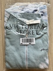 Victoria’s Secret PINK Blue/White Tie-Dye 1/2 Zip Logo Sweatshirt Women’s Medium