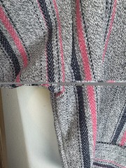 Original Senor Lopez Gray Pink Blue Striped Hoodie Pockets Drawstring L NWOT