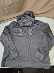 Under Armour Women Dark Gray Long Sleeve Fleece Lined quilted Logo Coldgear XL