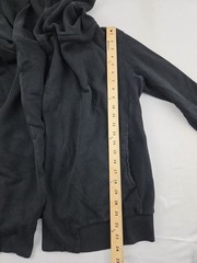 AllSaints Dahlia Cardigan Sweatshirt Medium Black Draped Zip Cowl