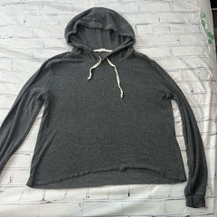John Galt Brandy Melville Gray Knit Hoodie Women’s One Size Slouchy Pullover Y2K