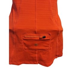 Athleta Top Pacifica UPF Tank Bright Orange 1/2 Zip Stretch Size Small
