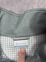 Women’s Columbia Park View Grid Gray Half Zip Long Sleeve Fleece Lined Sz L