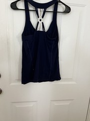 Lilly Pulitzer Luxletic Women’s Navy White V-Neck Stretch Racerback Tank S