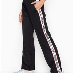 Victoria’s Secret Sport Open Leg Gold Snap Zip Pockets Track Pants Size Small