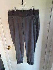ATHLETA Brooklyn Ankle Pant Pull On Women 14 Dark Gray Lined Comfort Athleisure