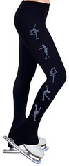 Ice Figure Skating Dress Practice Pants Trousers Leggings w/Rhinestone R224BB