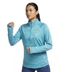 Nike Running Quarter Zip Blue Dri Fit Thumbholes Reflective Swoosh Pullover S