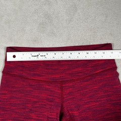 Lululemon Wunder Under Crop II Leggings Womens 6 Diamond Jacquard Flaming Tomato