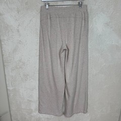 Yogalicious Dahlia Pant Terry Fleece Wide Leg Pintuck Oatmeal Heather Womens M