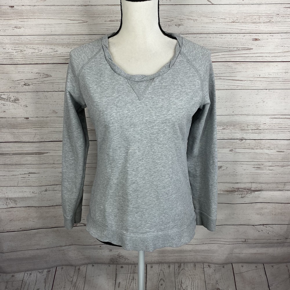 Hanna Andersson Women’s Sweatshirt Size Small Gray Twist Neckline Cotton Blend