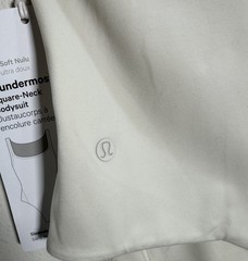 NWT Lululemon Bodysuit Womens Nulu Square Neck Sleeveless Bone Sz S New
