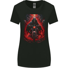 Skull Biker Motorcycle Motorbike Grim Reaper 8 Womens Wider Cut T-Shirt
