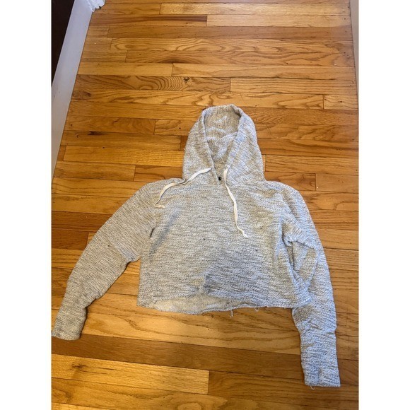 Brandy Melville Grey Speckled Cropped Hoodie