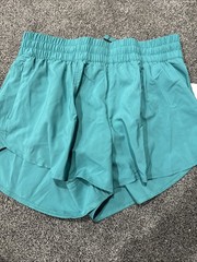 All in Motion Women’s Size Medium Woven Mid Rise Run Shorts 3″ Teal