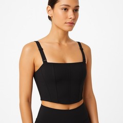 Alo Yoga NWT Top Womens Small Black Cropped Bustier Airlift Corset Bra