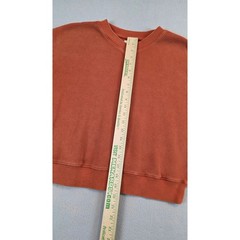 Madewell Womens Burnt Orange Waffle Knit V-Neck Thermal Sweatshirt NO459 Large