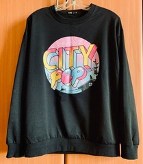 Romwe Women’s Sweatshirt Printed City Pop Black Size M