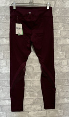 NWT Forever 21 Burgundy Plum Long Leggings Mesh Panels Size Small