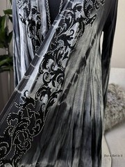 New VOCAL APPAREL Womens CRYSTAL GRAY TIE DYE FLEUR DE LIS CARDIGAN S Small Y2K