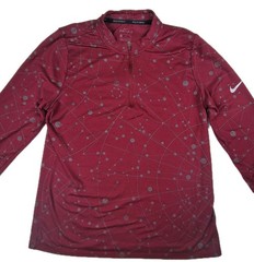 Nike Flash Long-Sleeve 1/4 Zip Running Top Womans M Burgandy Training CU3391 638