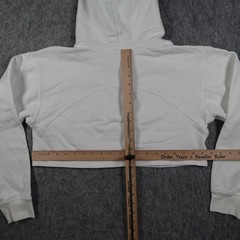 Lululemon Hoodie Women 8 White Cropped All Yours Long Sleeve Cotton Pullover