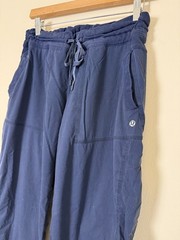 Lululemon Dance Studio Pants Unlined Navy Blue Drawstring Athletic Yoga 10 Good