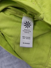 Athleta Intrepid Cap Sleeve Front Zip Top S Lime Green Sun Shield UPF 50