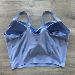 Vitality Balance Athletica Large Blue Moxie Longline Sports Bra Cowl Neckline