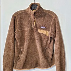 Patagonia Sweatshirt Women’s Medium 1/4 Snap Zip Brown Long Sleeve Fuzy