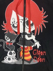 Ruby Gloom Full Zip Hoodie Women Medium Black Skull Cat Graphic Anime TV Y2K