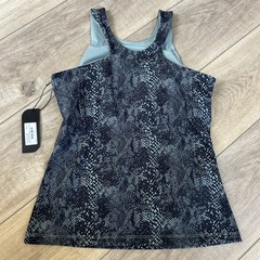 TAIL ACTIVEWEAR Black Gray Green Snakeskin Foundation Tennis Bra Tank Top Sz S