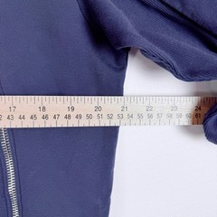 Universal Standard Asymmetrical Zip Sweatshirt XS Navy Blue Long Sleeve Modern