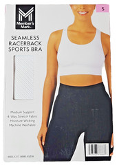 Bra White Racerback Sports Bra Wicking Machine Wash Women’s S By Members Mark