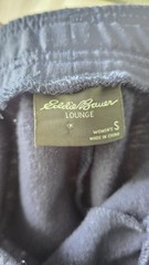 Eddie Bauer Lounge Pants Womens Small Blue Fleece Joggers Elastic Waist Pockets