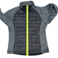 Club Ride Jacket Womens Large Gray Two Timer FW15 Quilted Fleece Cycling Hybrid