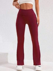 ​​High Waist Flare Leg Yoga Pants Women with Pocket Push Up Butt Running Tights