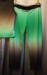 Ombre Workout Lounge Joggers Set M Black Green Top & Leggings Athleisure Yoga