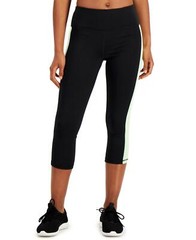 Id Ideology ESF-12108 Women’s Colorblocked Cropped Leggings, Noir Pistachio, XS