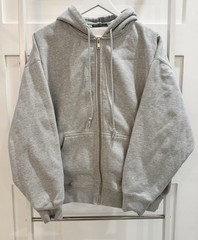 Brandy Melville Zip Up Hoodie Womens One Size Gray Christy Oversized Sweatshirt