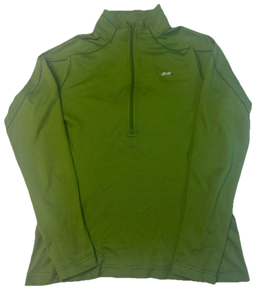 Koppen Women’s Quarter Zip Pullover Green Long Sleeve Activewear Top Medium