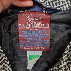 Sunderland of Scotland Jacket Womens Medium Houndstooth Windbreaker Jumper Golf