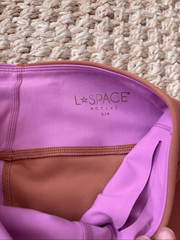 L*Space Colorblock Ribbed Biker Shorts Alo Pink Mauve High Rise Activewear Athle