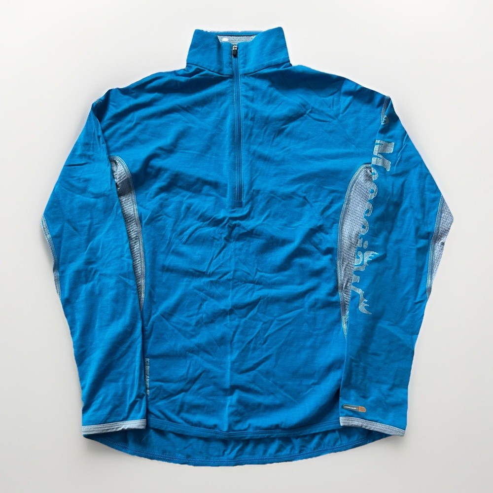 Icebreaker GT 1/4 Zip Womens Medium Blue 200 Lightweight Merino Wool Moosejaw