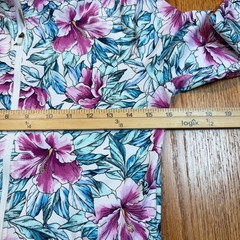 Tommy Bahama Active Jacket Womens XS White Floral Zip Up Thumbhole Athleisure