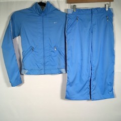 Nike Women’s Tracksuit Coat XS 0-2 & Capri Pant XS 0-2 Blue White