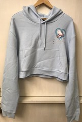 Dumbgood Hello Kitty Sanrio Collab Light Blue Cropped Hoodie Size XL NWT Rare