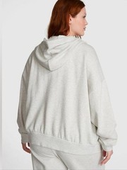 PINK Victoria’s Secret Ivy Fleece Campus Full-Zip Hoodie Heather Grey